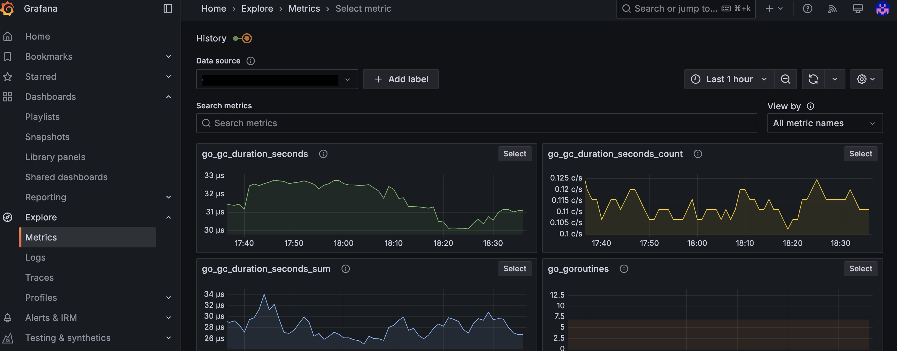 Metrics monitoring capture