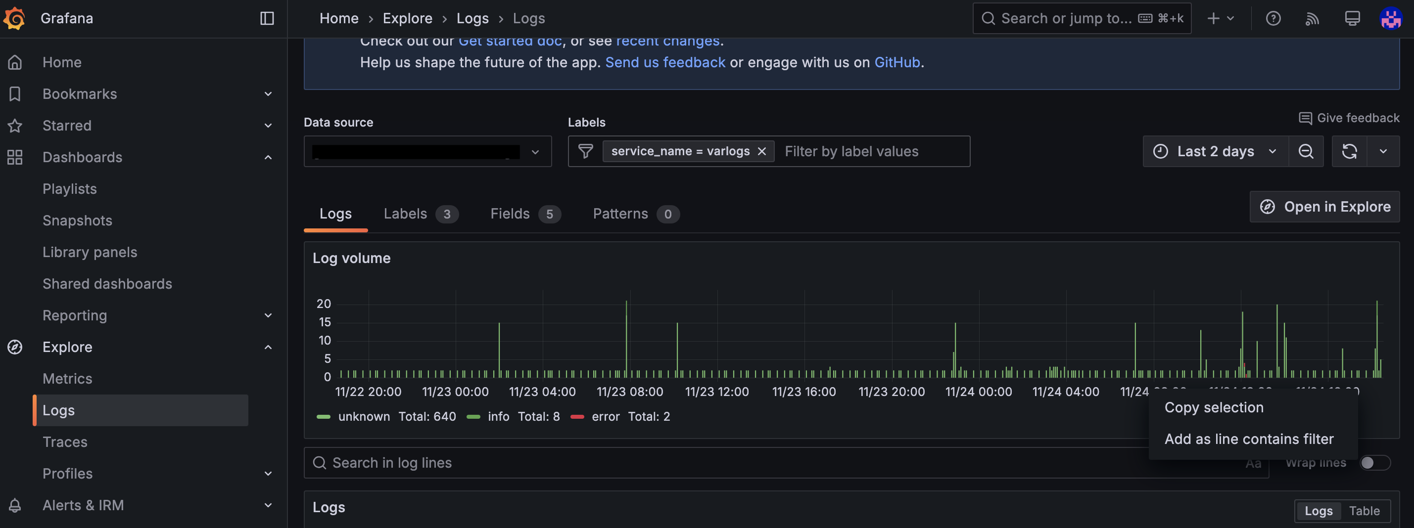 Log monitoring capture